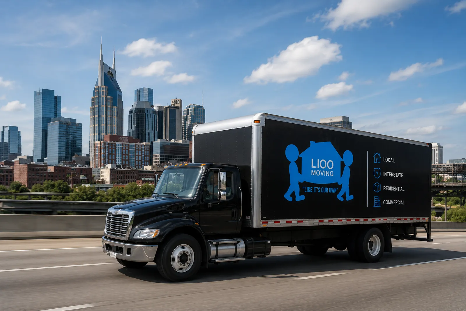 Professional LIOO Moving truck providing dedicated long-distance moving services from Atlanta, Georgia to Nashville, Tennessee for residential and commercial relocations.