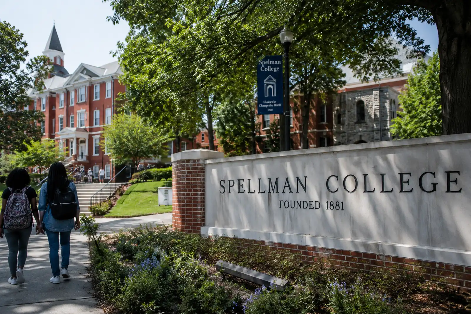 Spelman College campus entrance in Atlanta for student moving and dorm relocation services