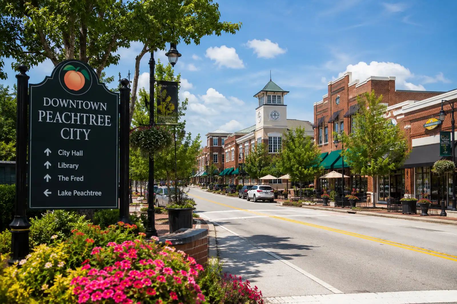 Professional Peachtree City movers serving homes and businesses near the downtown district in Peachtree City, Georgia